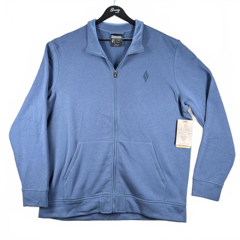 Skechers‎ Men's Hoodless Hoodie Sweatshirt Blue 2XL Super Soft